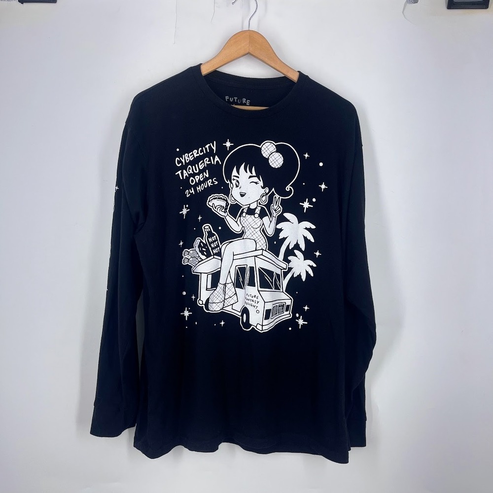 Meow Wolf Future Fantasy Delight Cybercity Taqueria Long Sleeve T Shirt Size XL